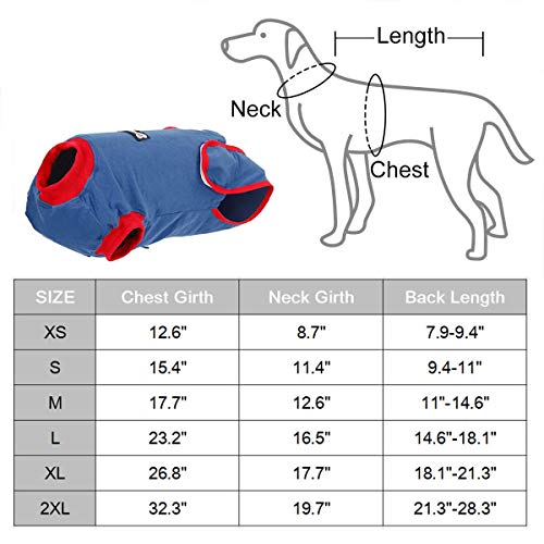 FOREYY Dog Professional Recovery Suit Abdominal Wound Protector Puppy Medical Surgical Clothes Post-Operative Vest Pet After Surgery Wear E-Collar & Cone Alternative (XL) - Thumbnail 5