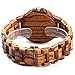 BEWELL ZS Wooden Watch Men Quartz with Luminous Hands 30M Water Resistance (RED SANDALWOOD)