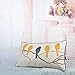 JWH Birds Throw Pillow Cover Decorative Applique Animal Accent Pillow Case Vivid Pillowcase Rectangle Cushion for Couch Bed Bedroom 14x24 Inch Beige Yellow Grey