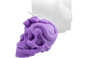ZAKVOOR Skull Candle Mold 3D Snake Winding Shape Silicone Resin Mold for Aromatherapy Candles Homemade Wax Making Polymer Clay DIY Craft
