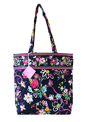 Vera Bradley Tote in Ribbons with Solid Pink Interior