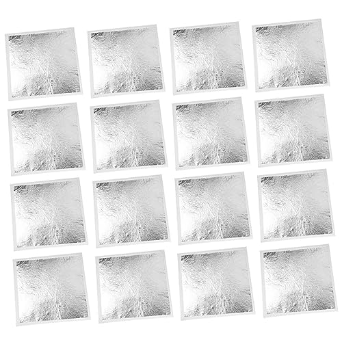 STOBOK 600pcs DIY Decoration Foil Paper Silver Paper Gilding Crafting Foil Leaves Kit