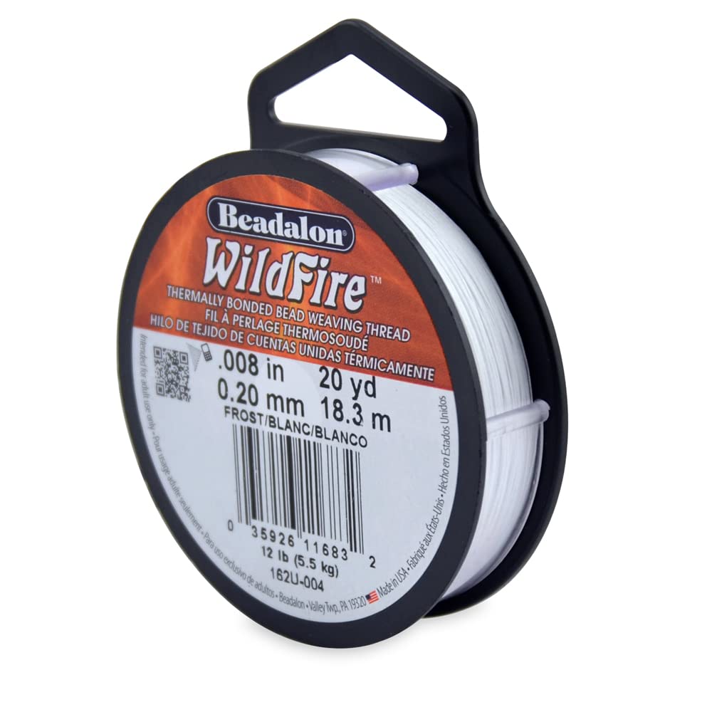 Beadalon Wildfire, 0.008 in, 0.20 mm, Break Strength 12 lb / 5.5 kg, Frost, 20 yd / 18 m