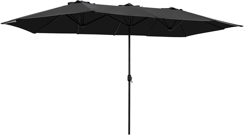 Amazon Com Devoko Patio Umbrella Double Sided Outdoor Umbrella Rectangular Large With Crank For Patio Shade Outside Pool Using Black Garden Outdoor