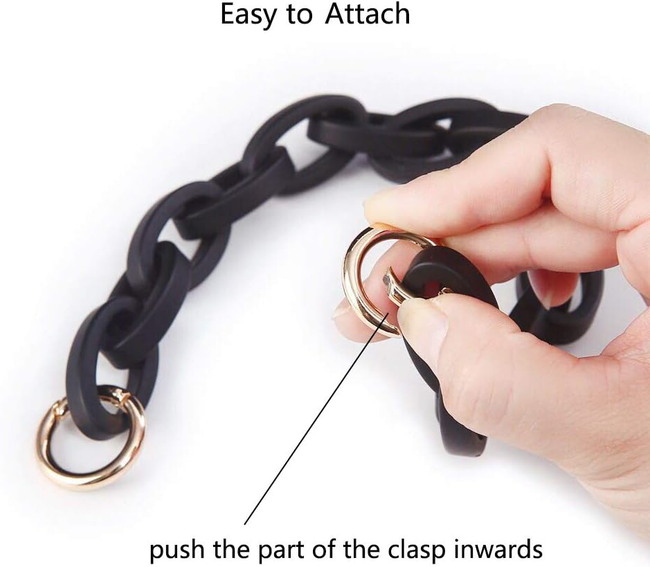 Xiazw Short Resin Bag Purse Handle Strap Replacement，Bag Decoration Chain，Bag Accessories Charms (Red)