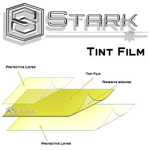12" x 36" In / 1 x 3 Ft Stark Glossy Yellow Smoke Tint Headlights Tail Lights Fog Lights Vinyl Wrap Film