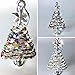Glittered Christmas Tree Ornaments - Set of 3 - Spun Glass Xmas Trees with Stars & Snowflake Glitter