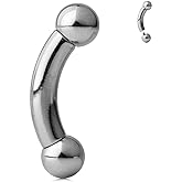 Ruifan 316L Surgical Steel Internally Threaded Bent Curved Barbell 2G 4G 6G 8G