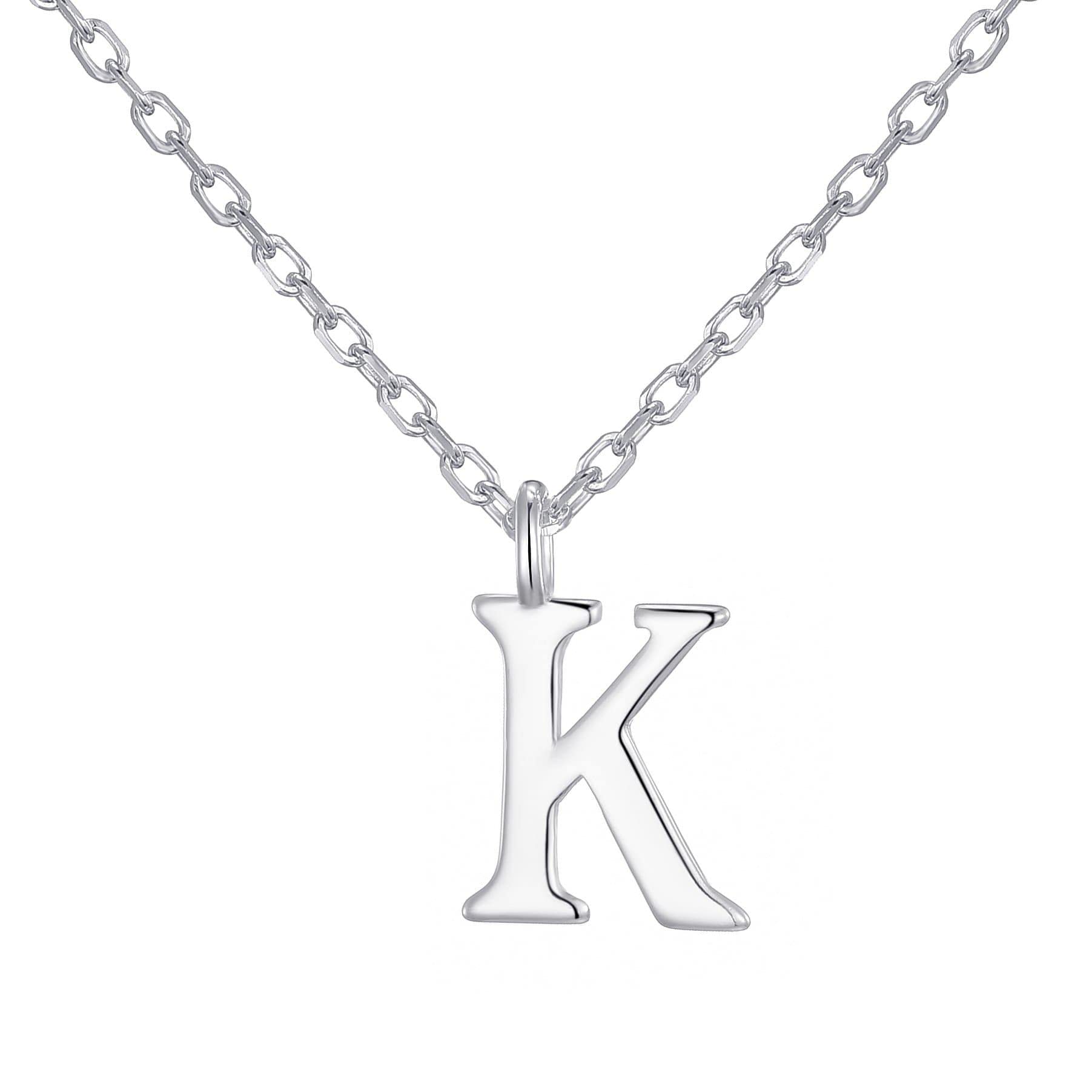 Philip Jones Sterling Silver Initial K Necklace