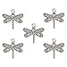JETEHO 100 pcs Antique Silver Dragonfly Charms DIY Charms Pendants