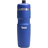 Bivo Trio 21oz Insulated Stainless Steel Bike Water Bottle - for Cycling - Fits Most Cages, Dishwasher Safe - Keeps Drinks Cold 12+ Hours - True Blue