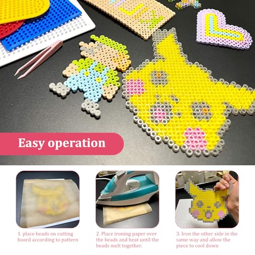 BEELUKY 10000 x 5 mm Iron Beads Kit for Iron-On Beads at Least 50 Colours for Birthday Christmas Gift Children DIY