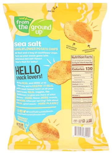 FROM THE GROUND UP SEA SALT CAULIFLOWER CHIPS, 3.5 OZ