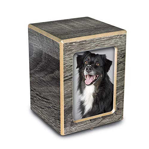 Chateau Urns - Society Collection - Photo Keepsake Cremation Urn - Memorial Box for Ashes - Small (up to 46 lbs) - Coastal Gray Finish