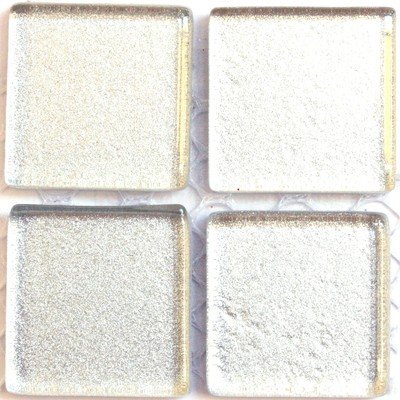 Craft Mosaic Tiles - 20mm - Glitter - Precious Metal Silver