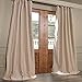 HPD Half Price Drapes Blackout Curtains for Bedroom & Living Room - Faux Silk Taffeta Blackout Curtain 50 X 96 (1 Panel), PTCH-BO130907-96, Antique Beige