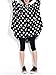 ellazhu Women Polka dot Print Short Sleeve Asymmetric Hem Blouse Shirt GA74