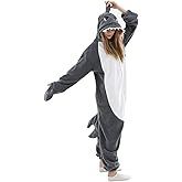 Zsouton Adult Onesie Animal Pajamas Animal Halloween Costume Unisex Onesies Plush Cosplay Pajamas One-Piece Sleepwear