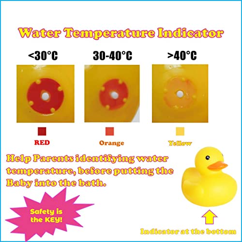 Vivi Duck Floating Bath Ducks with Temperature Indicator for Toddlers