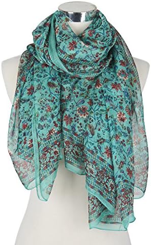 Stylish New Chiffon Pretty Flowers Pattern Long Scarf Lightweight Beach Cover Up