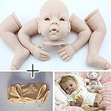 Unpainted Reborn Doll Kits(head,limbs and cloth body) Newborn Baby Model Set DIY,22-Inch Soft Vinyl Silicone