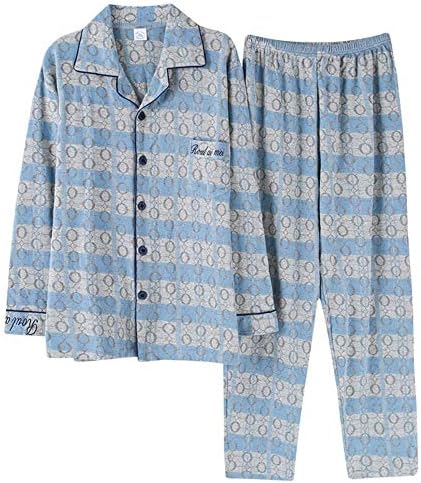 Meaeo New Men's Pajamas, Autumn Long Sleeve Lapel Yjamas, Pajama Sets, Dressing Sleep, Sleepwear, Nighty Dress, Homewear