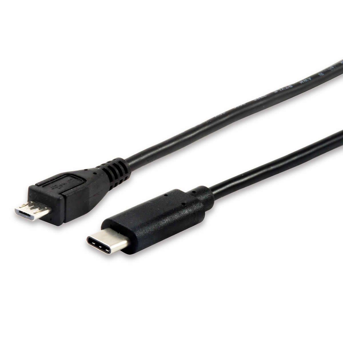 Equip 12888407 USB Cable 1 m Micro-USB B USB C 2.0 Male connector/Male connector, Black
