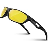 RIVBOS Night Vision Driving Glasses Anti Glare HD Yellow Tinted Sunglasses for Men Women