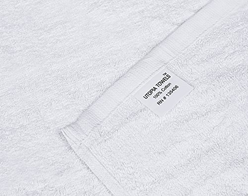 Utopia Towels Cotton Washcloths Set - 100% Ring Spun Cotton, Premium Quality Flannel Face Cloths, Highly Absorbent and Soft Feel Fingertip Towels (60 Pack, White)