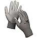 ACKTRA Ultra-Thin PU Safety WORK GLOVES 12 Pairs, WG002 Black/Black, Small