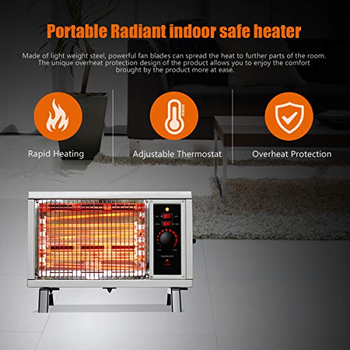 Homeleader ETL Portable Radiant Heater, 1250W/1500W Indoor Space Heater