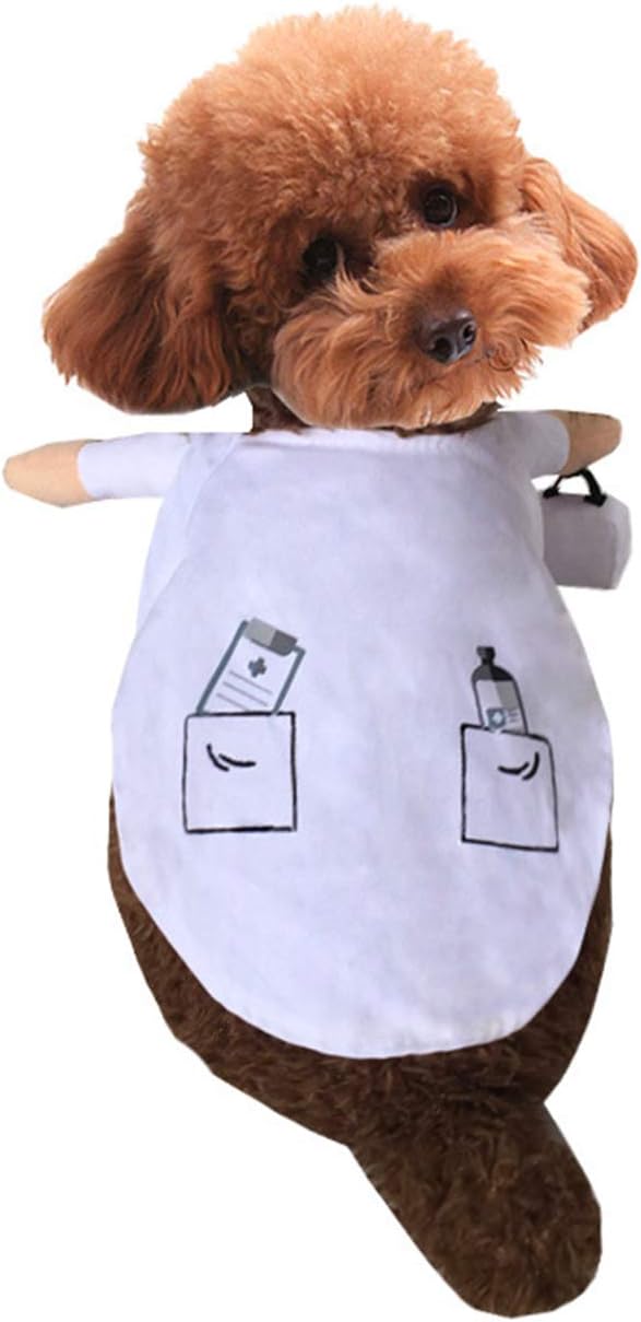 XIAOYU Puppy Dog Cat Halloween Costume, Doctor Style Costume, Doctor Coat Medicine Box for Dog Cat Cosplay Party M - Image 4