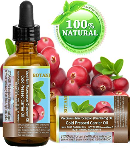 CRANBERRY SEED OIL 100% Pure / Natural. Cold Pressed / Undiluted. For Face, Hair and Body. 1 Fl.oz.- 30 ml. by Botanical Beauty