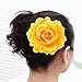 BinaryABC Artificial Rose Flower Hairpin Hair Clips,Flower Brooch for Women Party (Yellow)