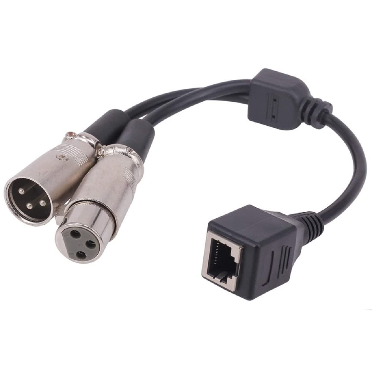 We Top DMX Cable 3 Pin XLR Female and Male to RJ45 Ethernet Y Splitter Network Breakout Cable
