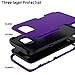 Ulsaar Samsung Galaxy S7 Edge Case Slim Fit Three Layer Silicone and Plastic Shockproof Heavy Duty Protection,Purple Black