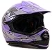 Youth Offroad Gear Combo Helmet Gloves Goggles DOT Motocross ATV Dirt Bike MX Motorcycle Purple - Medium
