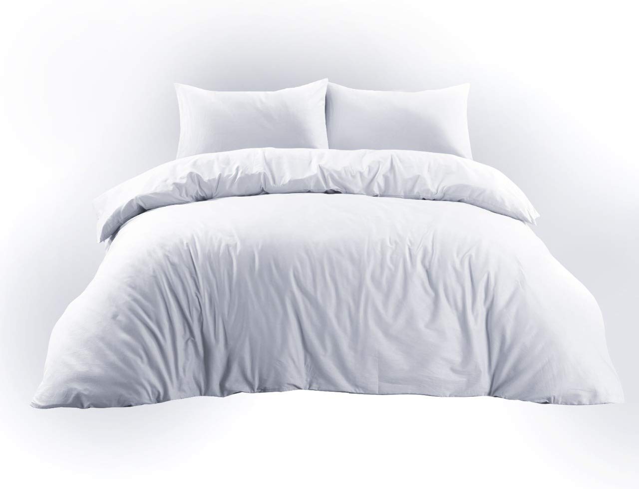 Mastex Poly Cotton - White Single Duvet Cover Bedding Set Quilt Cover Hotel Quality Duvet Cover with Pillow cases