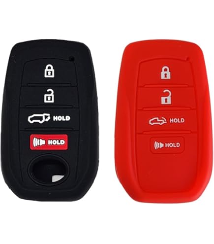 ontto Sleutelhoes geschikt voor Toyota sleutelhanger, metalen sleutelschaal koolstoftextuur autosleutelbeschermer voor BZ4X Prius Venza RAV4 Prime Sienna Land Cruiser Fortuner Mirai blauw
