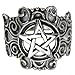 Large Sterling Silver Ornate Pentacle Pentagram Ring (Size 4-15)