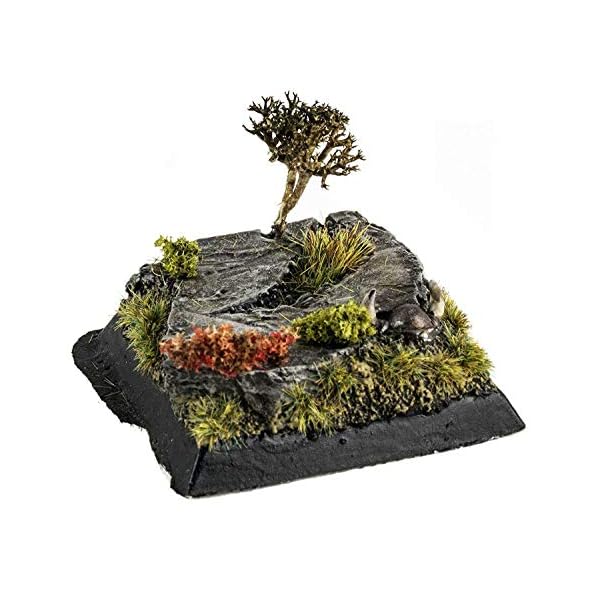 War World Gaming 5 x Quadratische Basen für Miniaturen mit Landschaft Set - 28mm Modellbau Basing Gelände Tabletop… – Bild 5