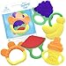 Baby Teething Toys, Silicone Baby Teething Toys for Sore Gums, Freezer-safe Teething Toy with Unique Textures, Teething Toys Set for 3 to 12 Month Babies, Infants, & Toddlers, Pack of 5