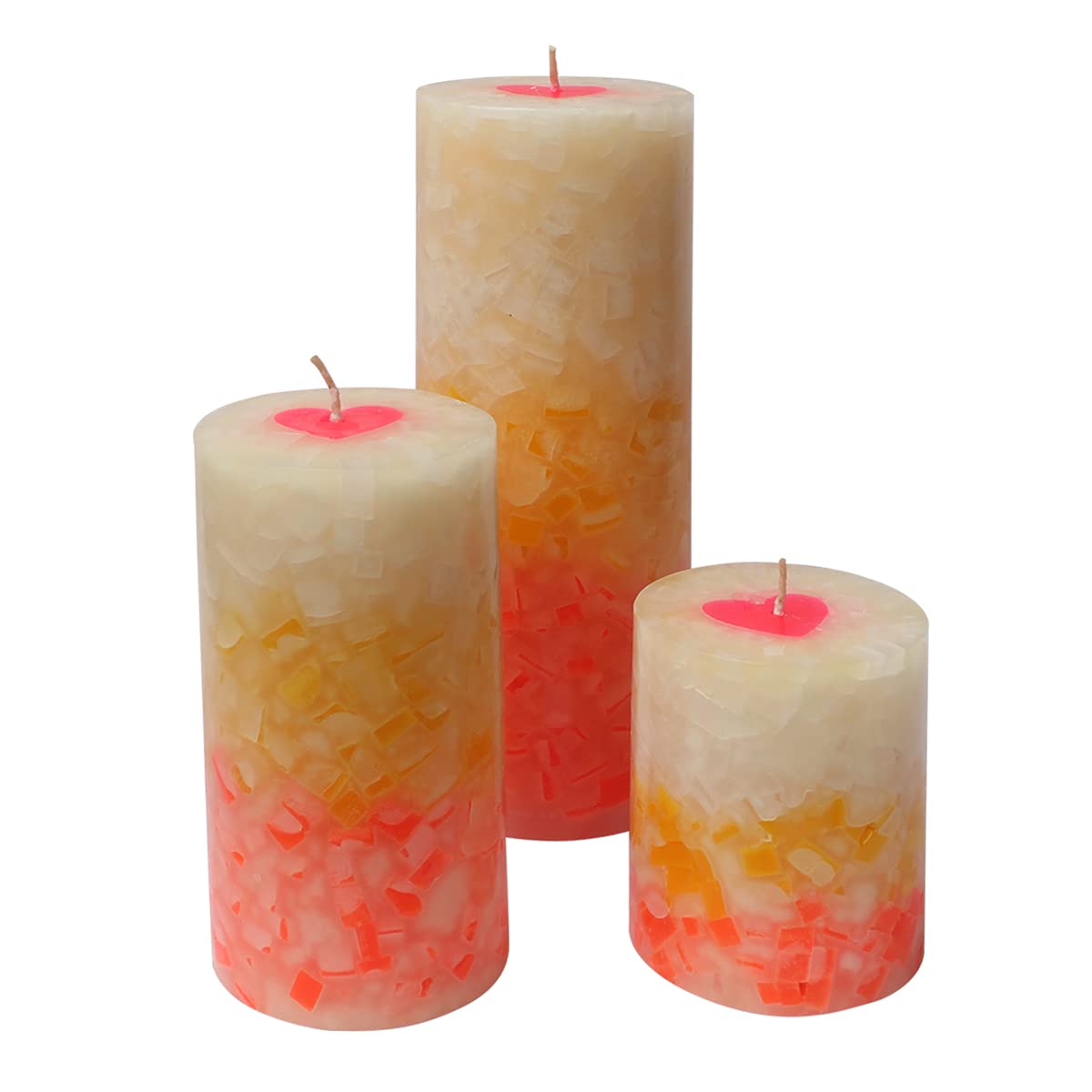 Buy Handmade Chunk Candles Scented Pillar Candles Combo Big(8X3Inch