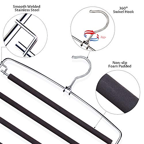 BEAUTLOHAS. Pants Hangers Space Saver Metal Stainless Slacks Hanger