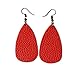 L&N Rainbery Teardrop Leather Earrings Antique Looking Colorful Leather Dangle Earrings 2 Pairs Pack