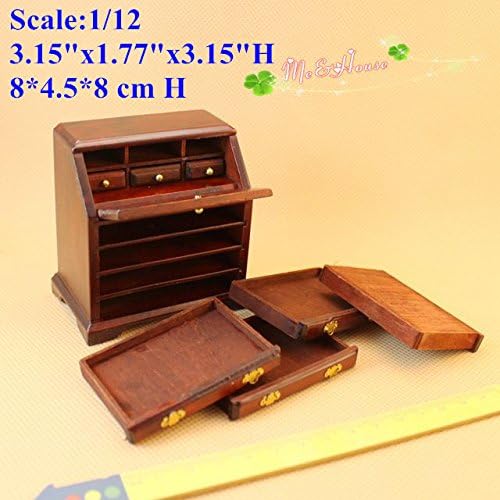1/12 Dollhouse Miniatures Napoleon’s Campaign Desk Wood Cabinet Furniture