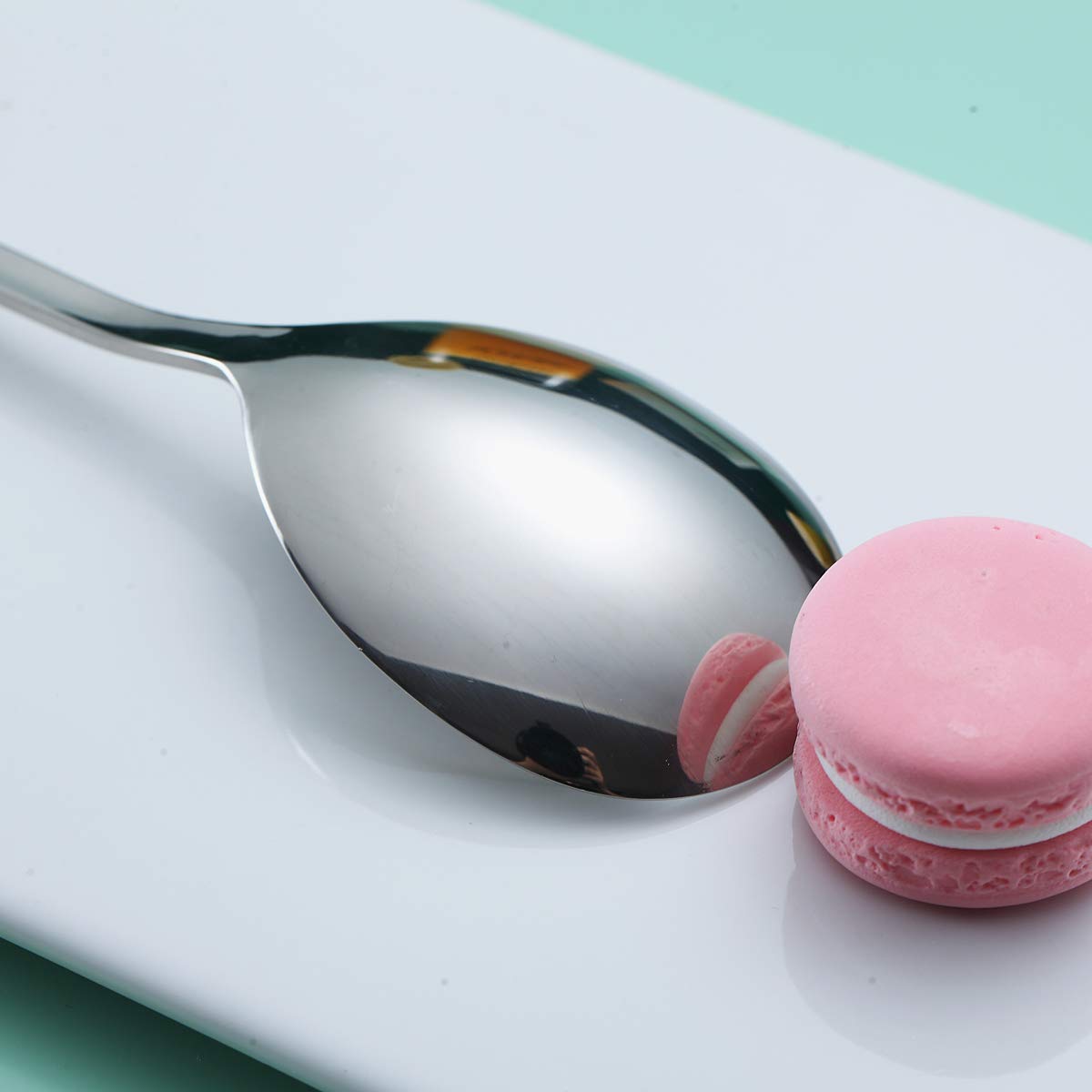 Salad Server Set, Berglander Stainless Steel Salad Serving Set, Salad Servers, Salad Spoon, Salad Fork, Pack of 2 (Shiny Silver)