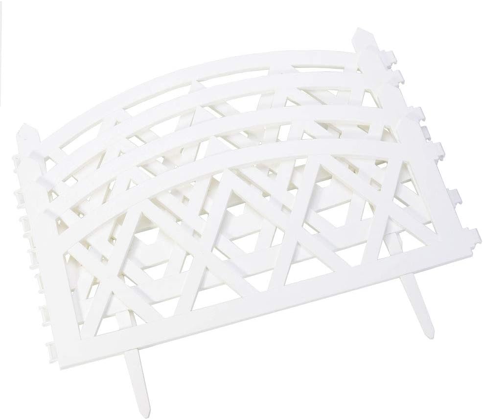 Sungmor Garden Picket Fence, Plastic White Edging - Image 5