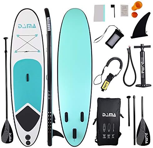 DAMA Inflatable Stand up Paddle sup Board Board,fin,Carry Bag,Paddle,Hand Pump,Leash,Repairing kit,mobilephone Waterproof Bag,All Round Board,for Beginners Youth and Adult
