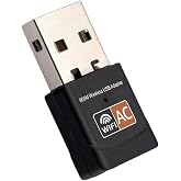 600Mbps 802.11ac Wireless USB WiFi Dongle Wi-Fi 5 Dual Band 2.4/5GHz Network Adapter Dongle for Desktop Laptop Support Windows 10/8/7/XP, MAC OS,Linux etc